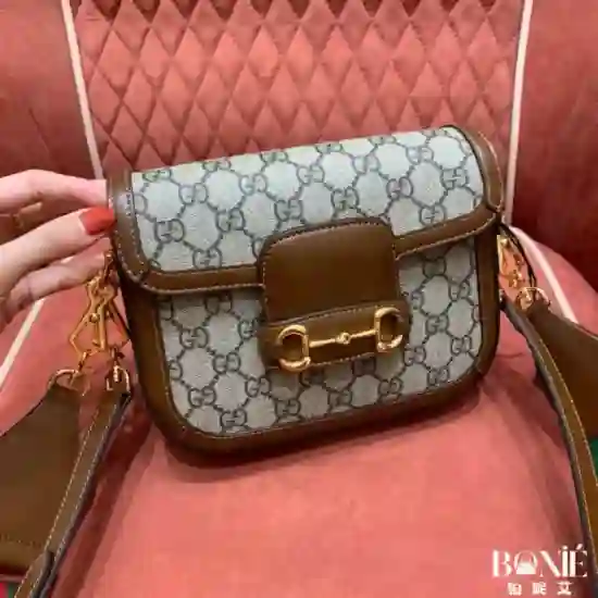 658574 - Gucc1 Horsebit Mini 老花棕马鞍包