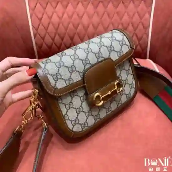 658574 - Gucc1 Horsebit Mini 老花棕马鞍包 - Image 8