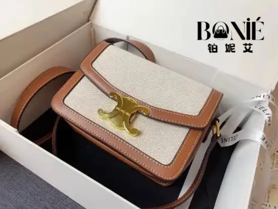 188882 - CELINE TRIOMPHE 提花帆布小号手袋