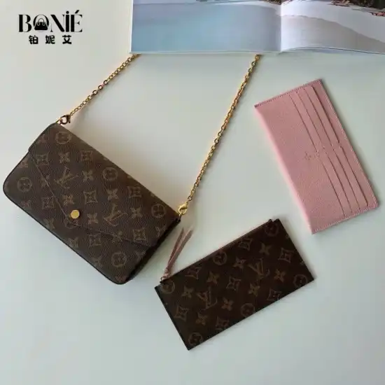 M61276 - Louis Vuiiton 粉色内里 Felicie 手袋